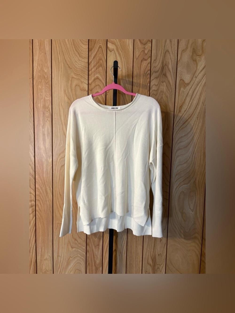 Double Zero Ivory Lightweight Knit Pullover Sweater Small